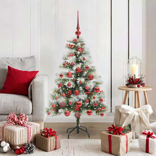 Kunstkerstboom Groen en wit 120 cm PVC en Metaal en Plastic is nu te koop bij PeponiXL, paradijselijk wonen!