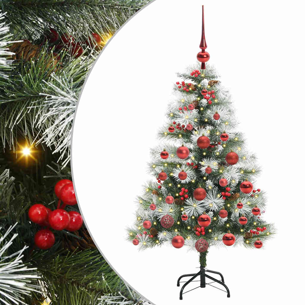 Kunstkerstboom Groen en wit 120 cm PVC en Metaal en Plastic is nu te koop bij PeponiXL, paradijselijk wonen!