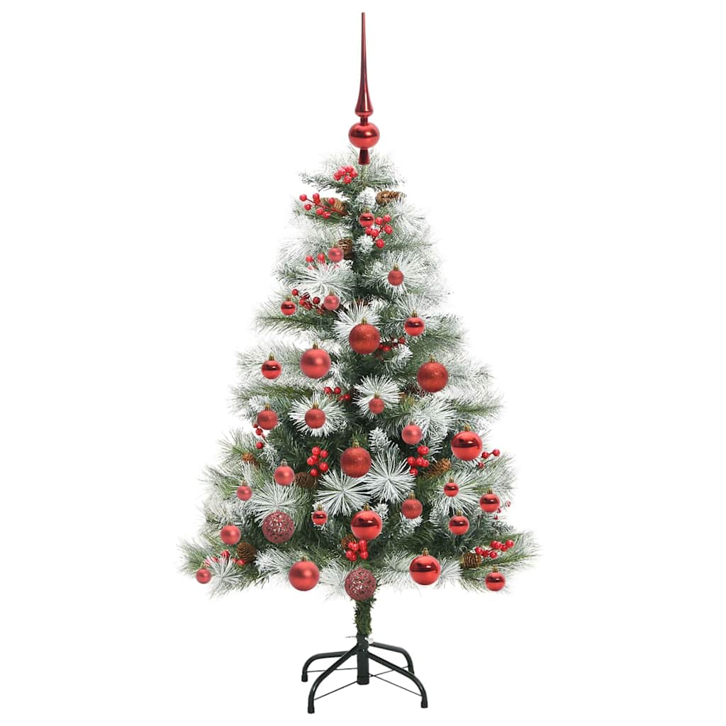 Kunstkerstboom Groen en wit 120 cm PVC en Metaal en Plastic is nu te koop bij PeponiXL, paradijselijk wonen!