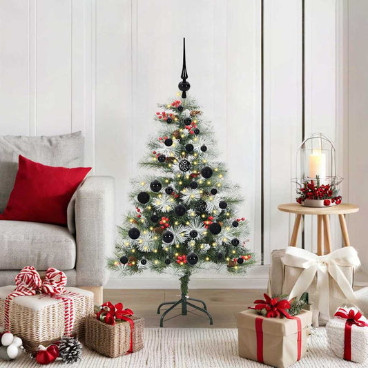 Kunstkerstboom Groen en wit 120 cm PVC en Metaal en Plastic is nu te koop bij PeponiXL, paradijselijk wonen!
