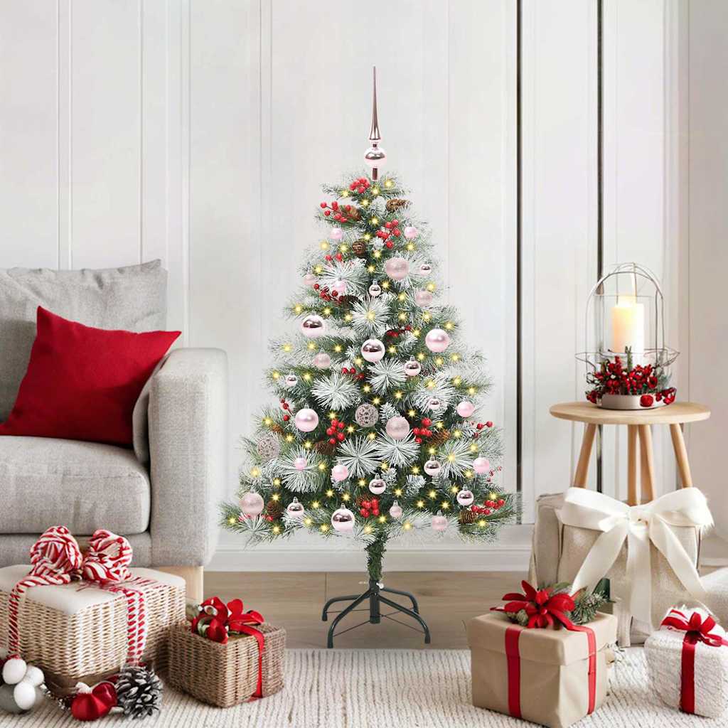 Kunstkerstboom Groen en wit 120 cm PVC en Metaal en Plastic is nu te koop bij PeponiXL, paradijselijk wonen!