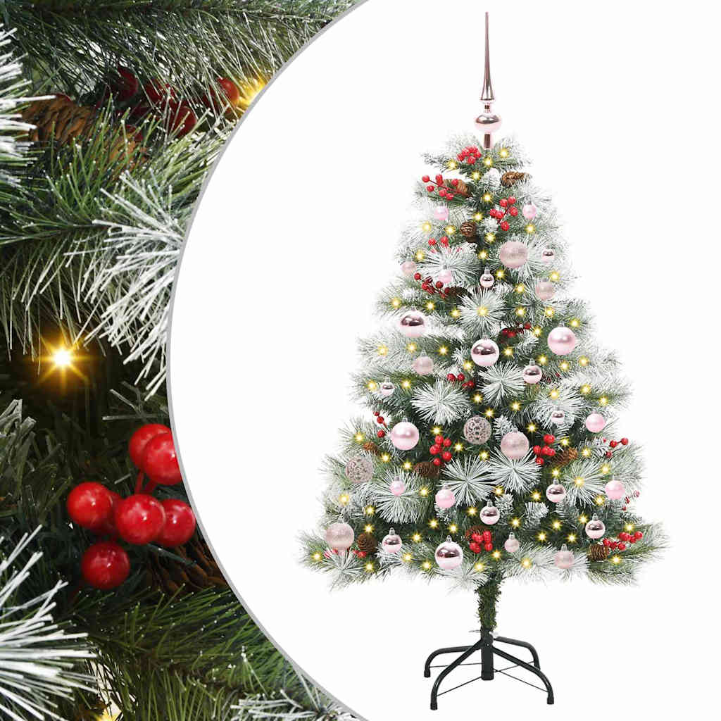 Kunstkerstboom Groen en wit 120 cm PVC en Metaal en Plastic is nu te koop bij PeponiXL, paradijselijk wonen!