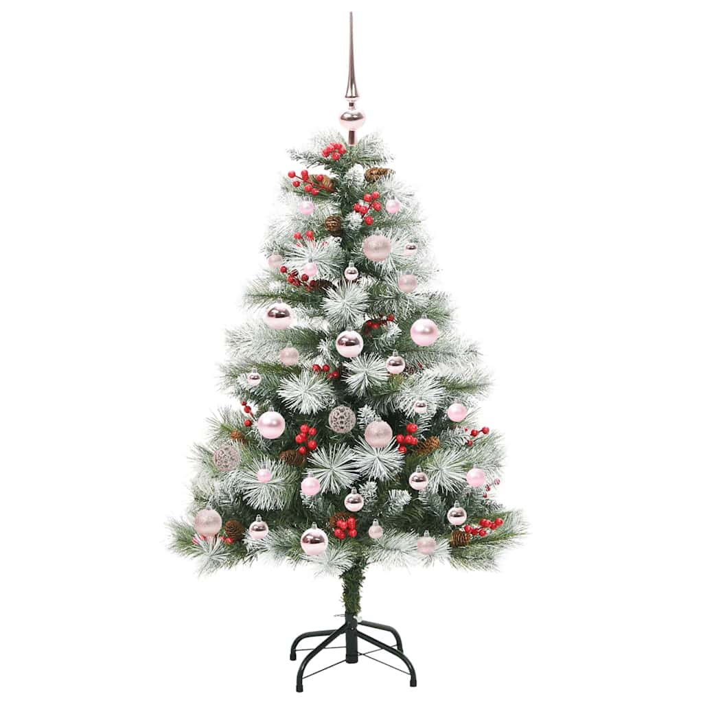 Kunstkerstboom Groen en wit 120 cm PVC en Metaal en Plastic is nu te koop bij PeponiXL, paradijselijk wonen!