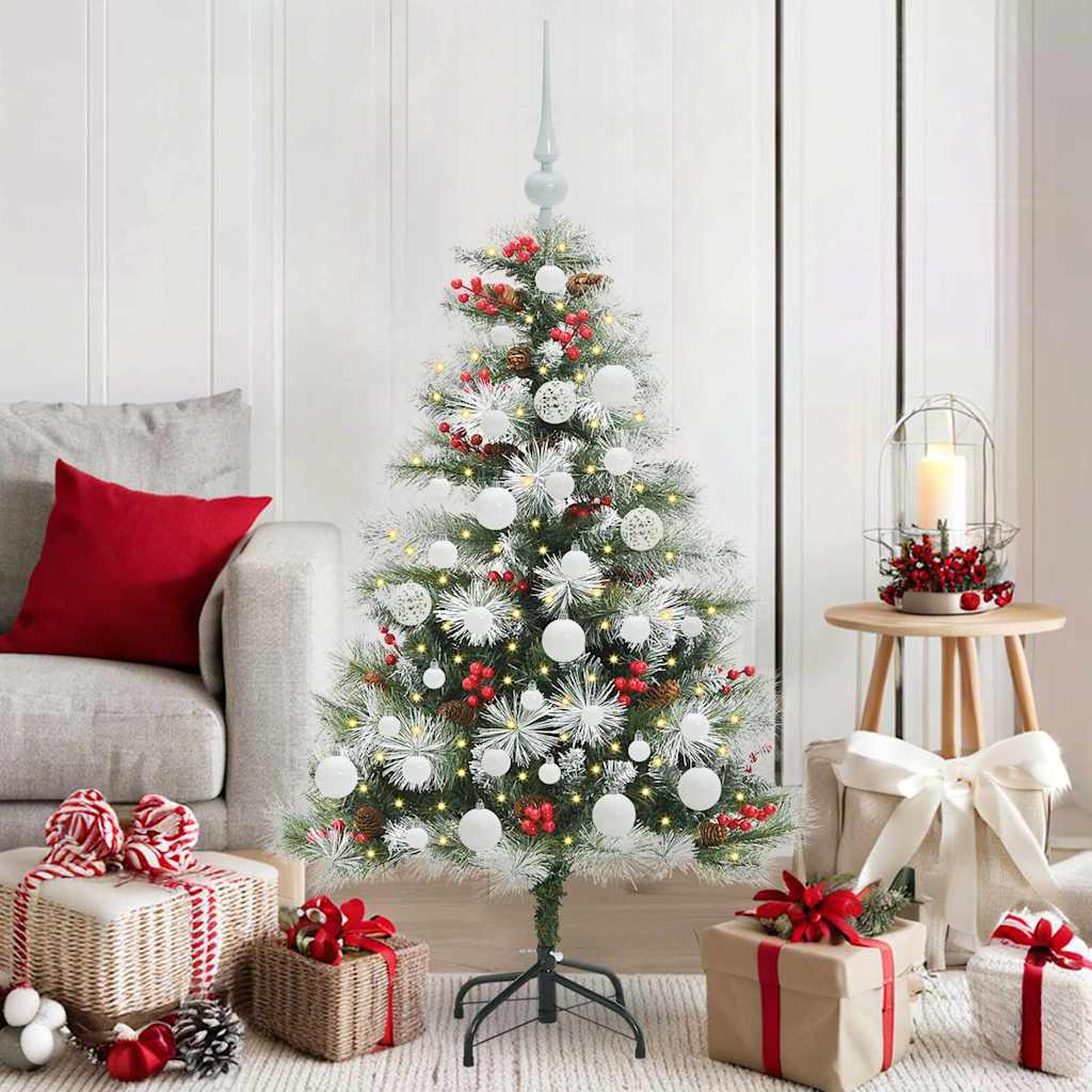 Kunstkerstboom Groen en wit 120 cm PVC en Metaal en Plastic is nu te koop bij PeponiXL, paradijselijk wonen!