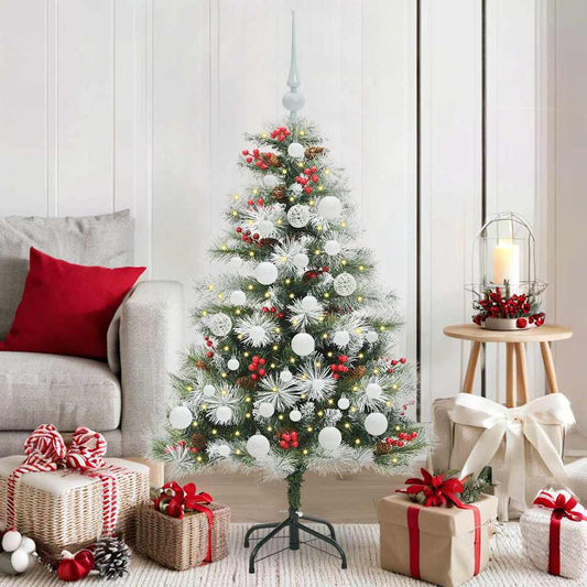 Kunstkerstboom Groen en wit 120 cm PVC en Metaal en Plastic is nu te koop bij PeponiXL, paradijselijk wonen!
