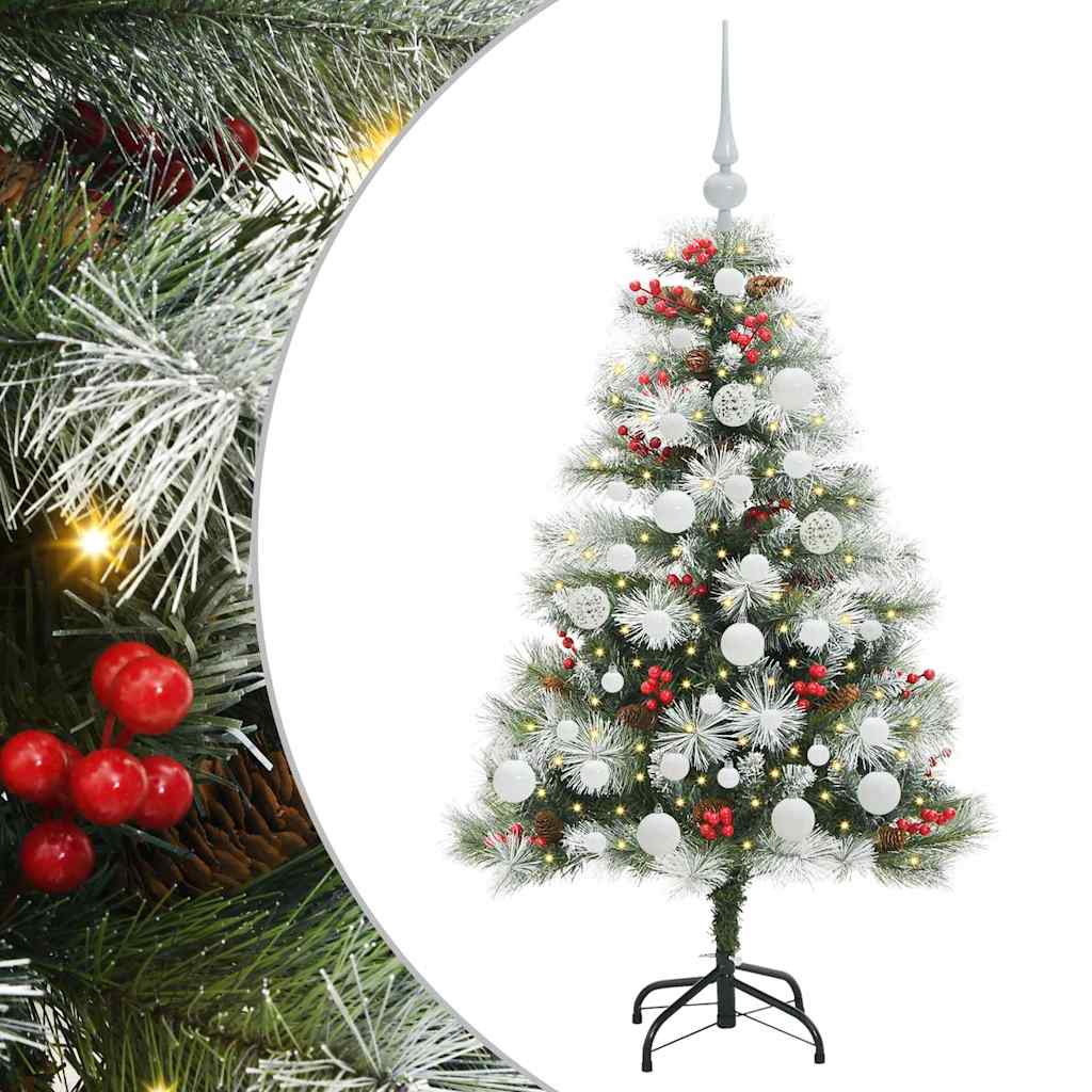 Kunstkerstboom Groen en wit 120 cm PVC en Metaal en Plastic is nu te koop bij PeponiXL, paradijselijk wonen!