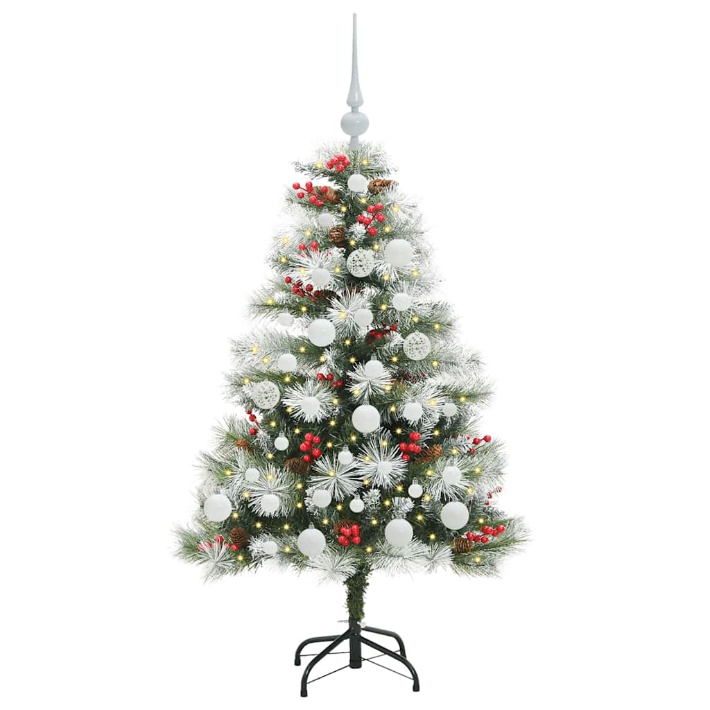 Kunstkerstboom Groen en wit 120 cm PVC en Metaal en Plastic is nu te koop bij PeponiXL, paradijselijk wonen!