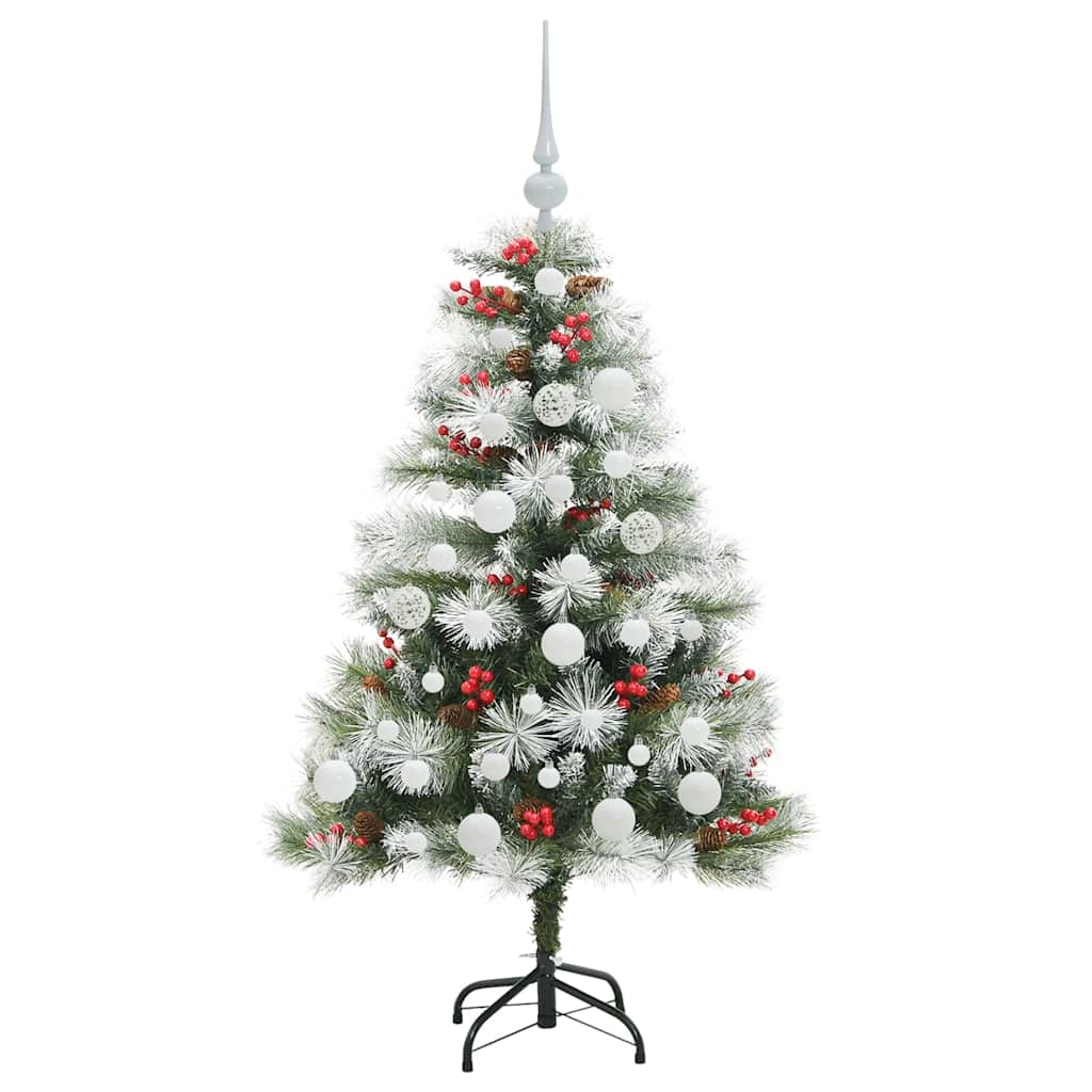 Kunstkerstboom Groen en wit 120 cm PVC en Metaal en Plastic is nu te koop bij PeponiXL, paradijselijk wonen!