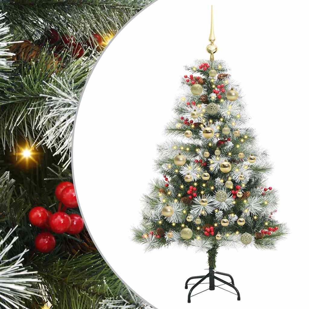 Kunstkerstboom Groen en wit 120 cm PVC en Metaal en Plastic is nu te koop bij PeponiXL, paradijselijk wonen!