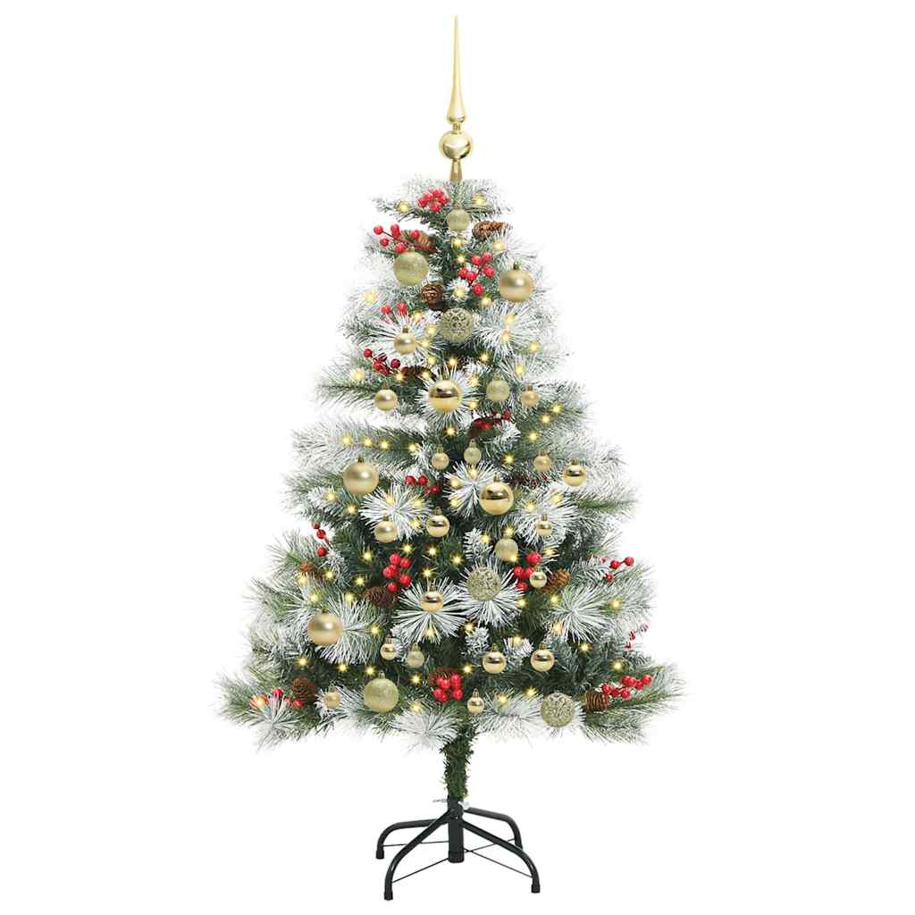 Kunstkerstboom Groen en wit 120 cm PVC en Metaal en Plastic is nu te koop bij PeponiXL, paradijselijk wonen!
