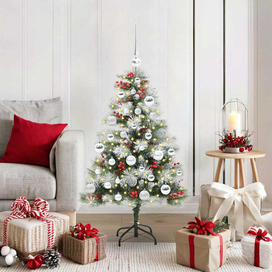 Kunstkerstboom Groen en wit 120 cm PVC en Metaal en Plastic is nu te koop bij PeponiXL, paradijselijk wonen!