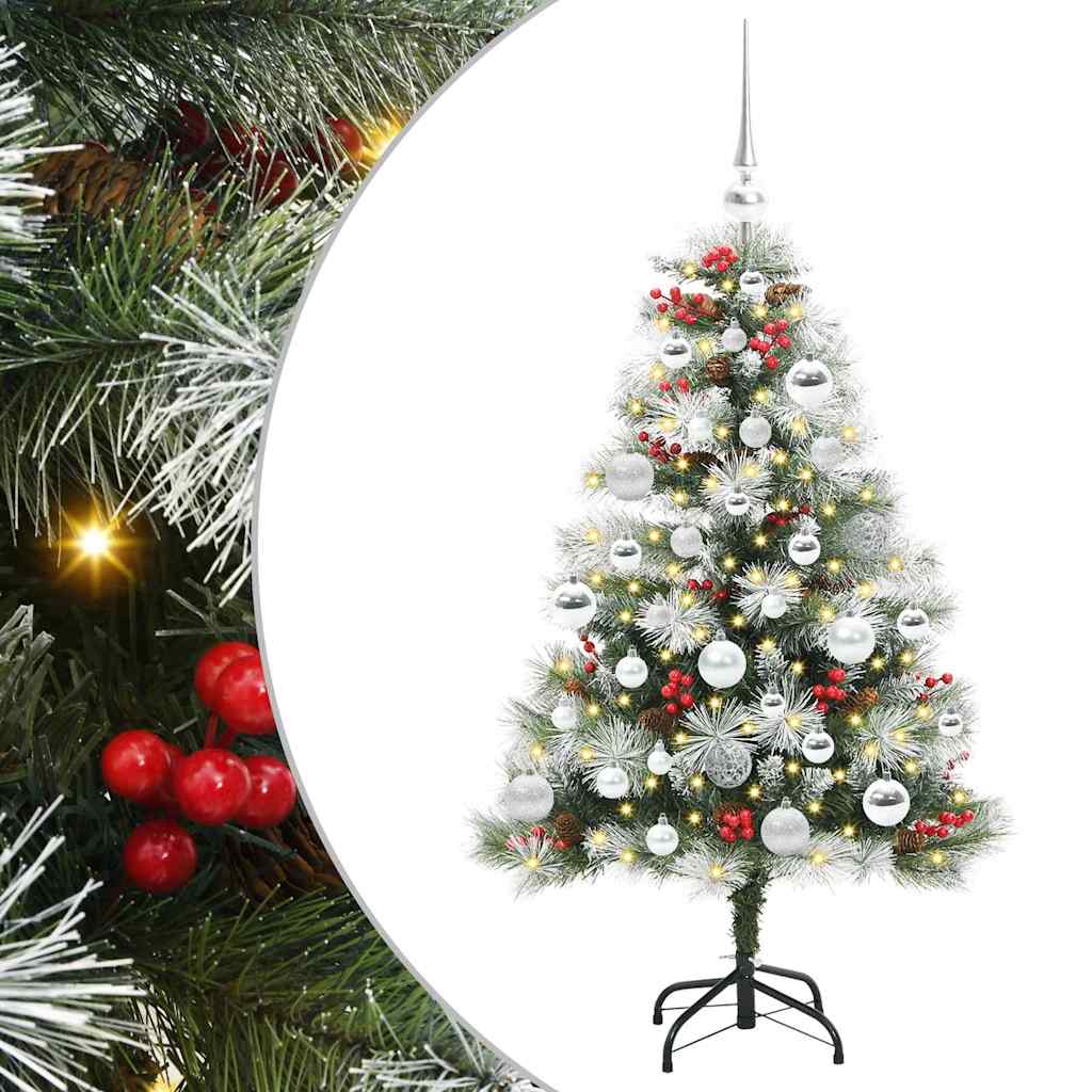 Kunstkerstboom Groen en wit 120 cm PVC en Metaal en Plastic is nu te koop bij PeponiXL, paradijselijk wonen!