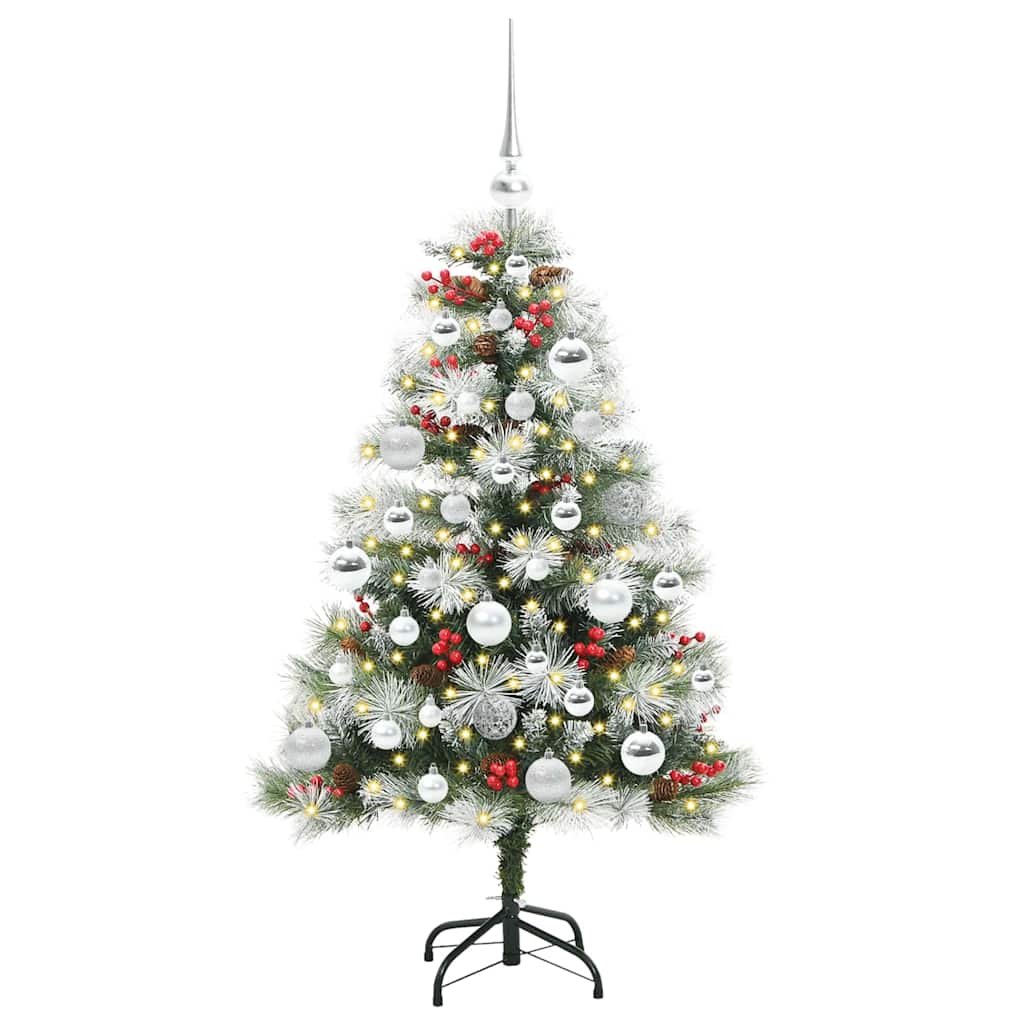 Kunstkerstboom Groen en wit 120 cm PVC en Metaal en Plastic is nu te koop bij PeponiXL, paradijselijk wonen!