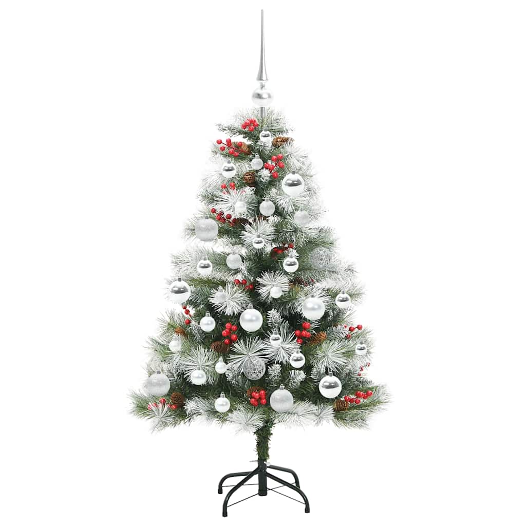 Kunstkerstboom Groen en wit 120 cm PVC en Metaal en Plastic is nu te koop bij PeponiXL, paradijselijk wonen!