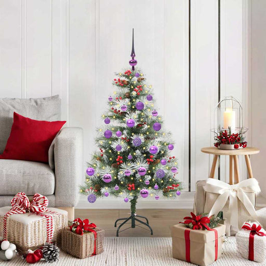 Kunstkerstboom Groen en wit 120 cm PVC en Metaal en Plastic is nu te koop bij PeponiXL, paradijselijk wonen!