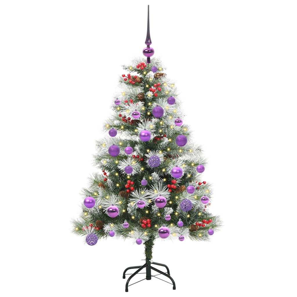Kunstkerstboom Groen en wit 120 cm PVC en Metaal en Plastic is nu te koop bij PeponiXL, paradijselijk wonen!