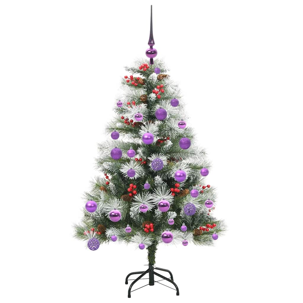 Kunstkerstboom Groen en wit 120 cm PVC en Metaal en Plastic is nu te koop bij PeponiXL, paradijselijk wonen!