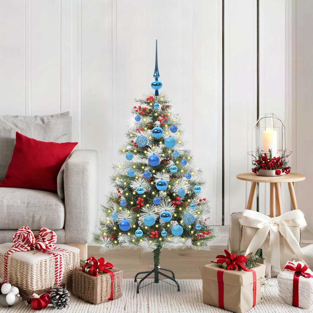 Kunstkerstboom Groen en wit 120 cm PVC en Metaal en Plastic is nu te koop bij PeponiXL, paradijselijk wonen!