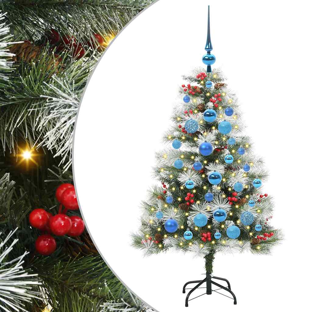 Kunstkerstboom Groen en wit 120 cm PVC en Metaal en Plastic is nu te koop bij PeponiXL, paradijselijk wonen!