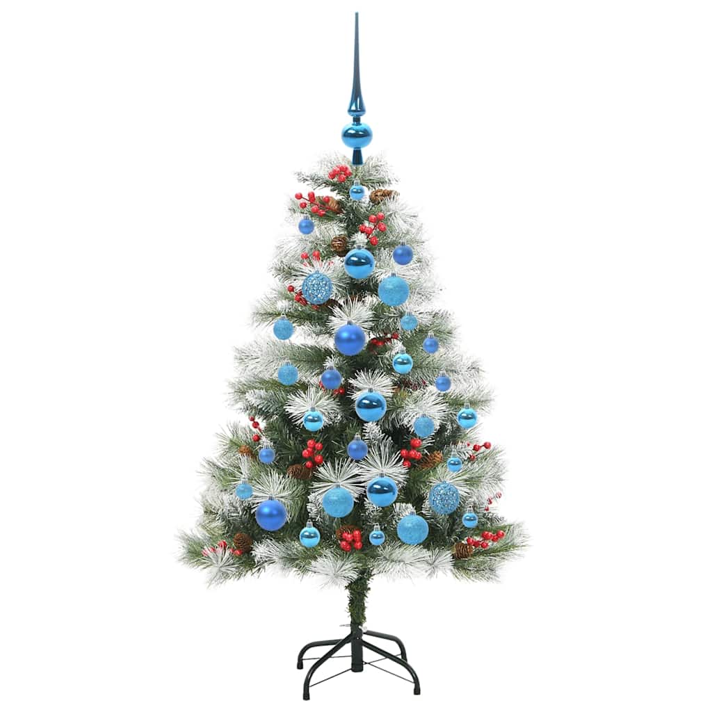 Kunstkerstboom Groen en wit 120 cm PVC en Metaal en Plastic is nu te koop bij PeponiXL, paradijselijk wonen!