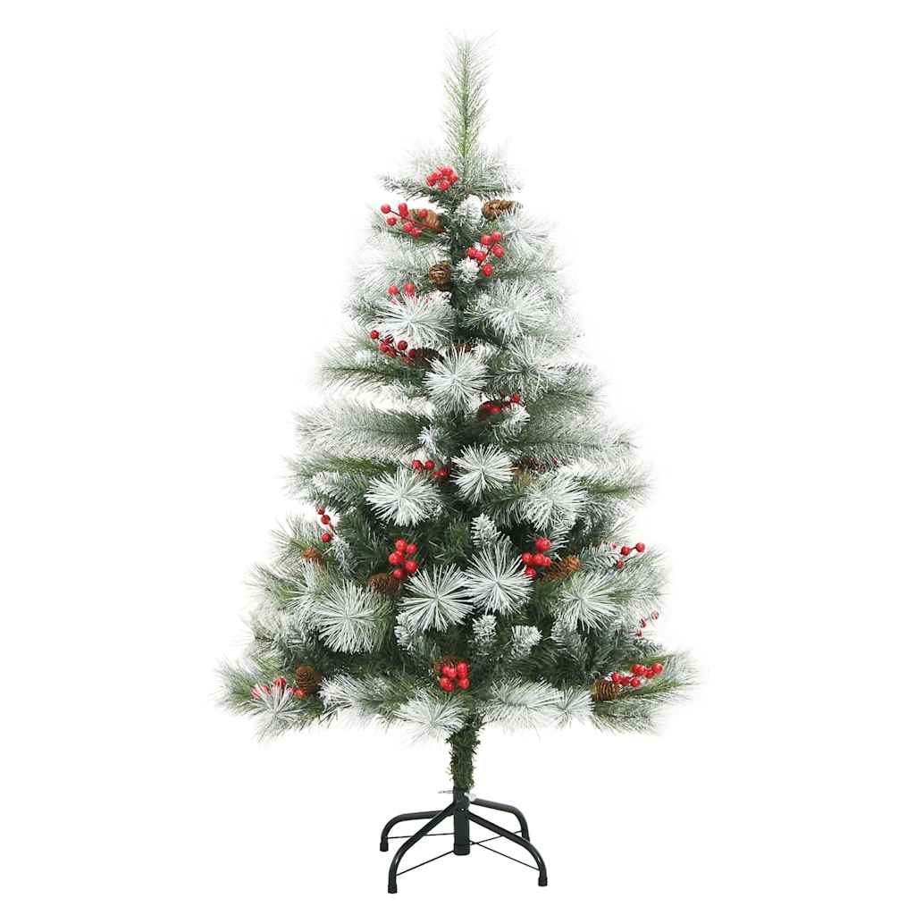 Kunstkerstboom Groen en wit 120 cm PVC en Metaal en Plastic is nu te koop bij PeponiXL, paradijselijk wonen!
