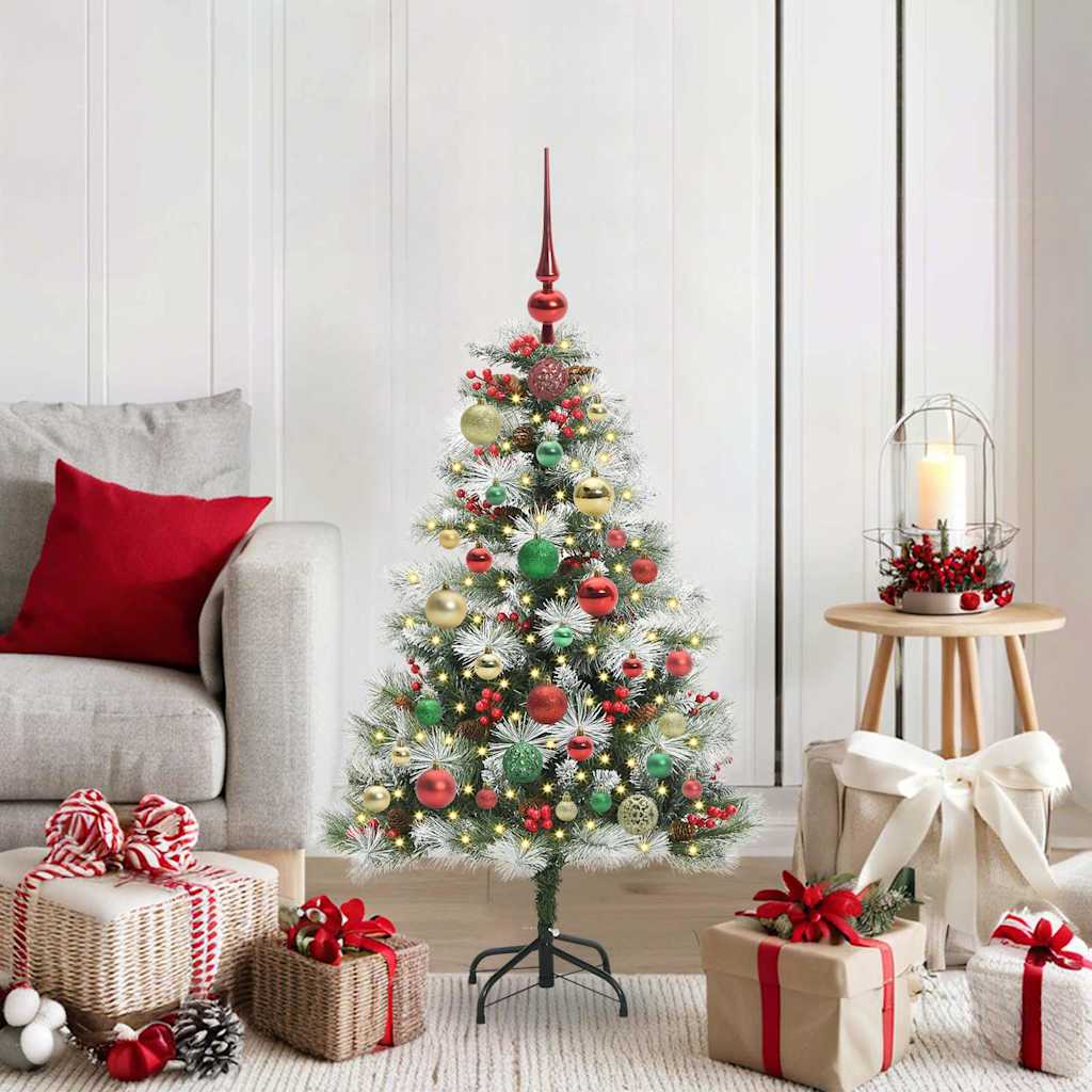 Kunstkerstboom Groen en wit 120 cm PVC en Metaal en Plastic is nu te koop bij PeponiXL, paradijselijk wonen!