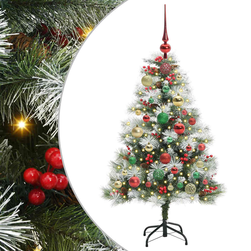 Kunstkerstboom Groen en wit 120 cm PVC en Metaal en Plastic is nu te koop bij PeponiXL, paradijselijk wonen!