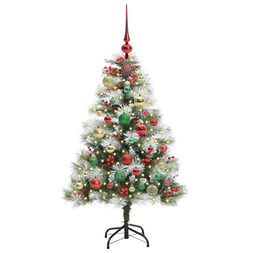 Kunstkerstboom Groen en wit 120 cm PVC en Metaal en Plastic is nu te koop bij PeponiXL, paradijselijk wonen!