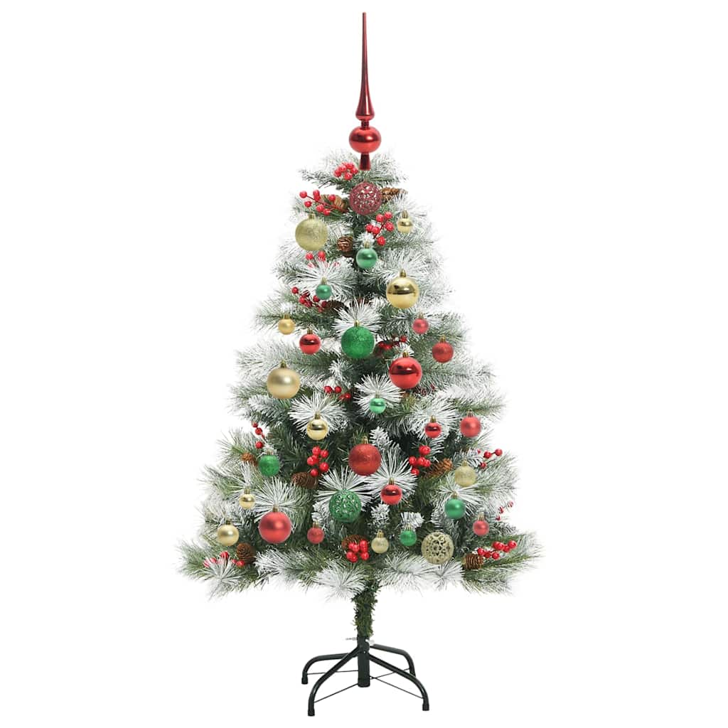 Kunstkerstboom Groen en wit 120 cm PVC en Metaal en Plastic is nu te koop bij PeponiXL, paradijselijk wonen!