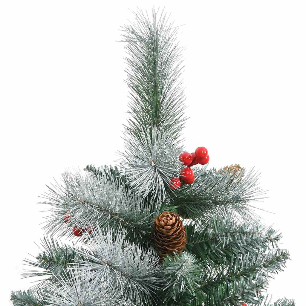 Kunstkerstboom Groen en wit 210 cm PVC en Metaal en Plastic is nu te koop bij PeponiXL, paradijselijk wonen!