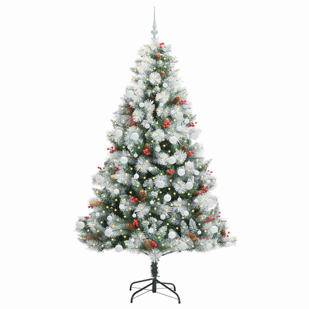 Kunstkerstboom Groen en wit 210 cm PVC en Metaal en Plastic is nu te koop bij PeponiXL, paradijselijk wonen!