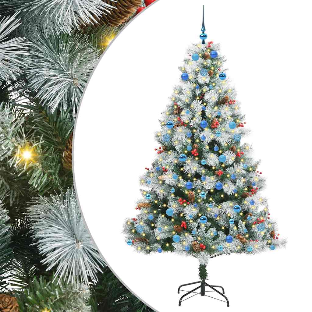 Kunstkerstboom Groen en wit 210 cm PVC en Metaal en Plastic is nu te koop bij PeponiXL, paradijselijk wonen!