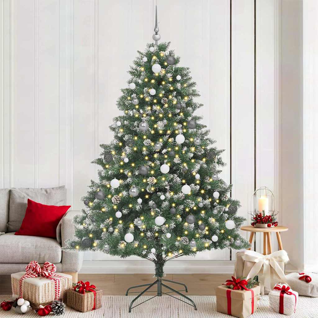 Kunstkerstboom met 300 LED Groen 210 cm PVC en Plastic en Staal is nu te koop bij PeponiXL, paradijselijk wonen!