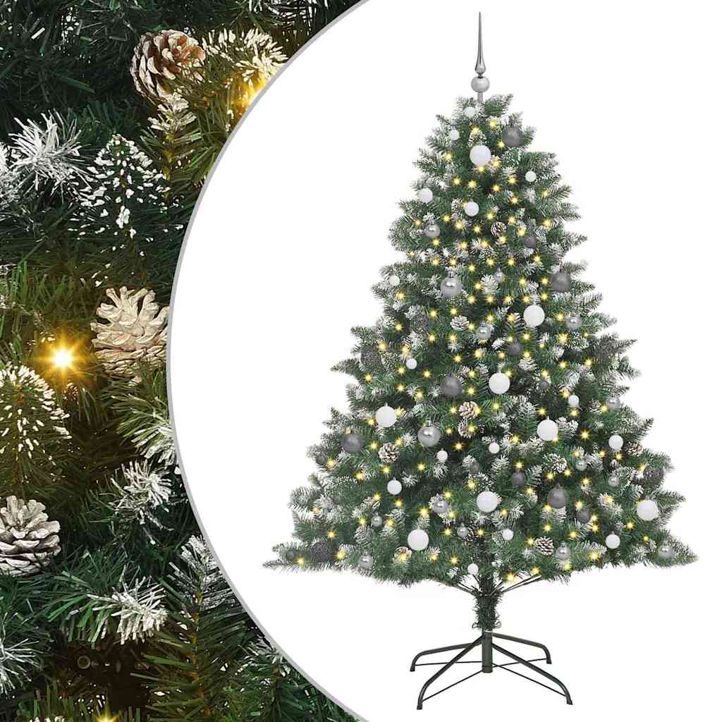 Kunstkerstboom met 300 LED Groen 210 cm PVC en Plastic en Staal is nu te koop bij PeponiXL, paradijselijk wonen!