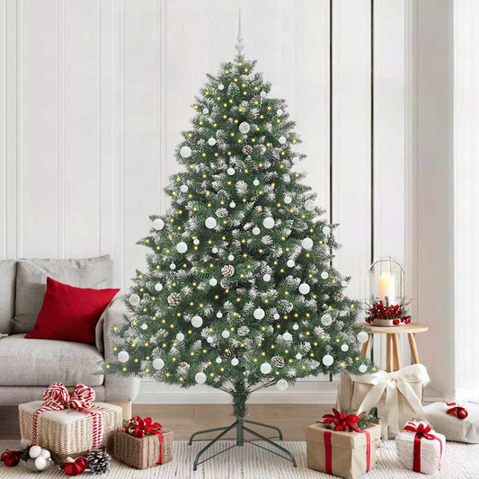 Kunstkerstboom met 300 LED Groen 210 cm PVC en Plastic en Staal is nu te koop bij PeponiXL, paradijselijk wonen!