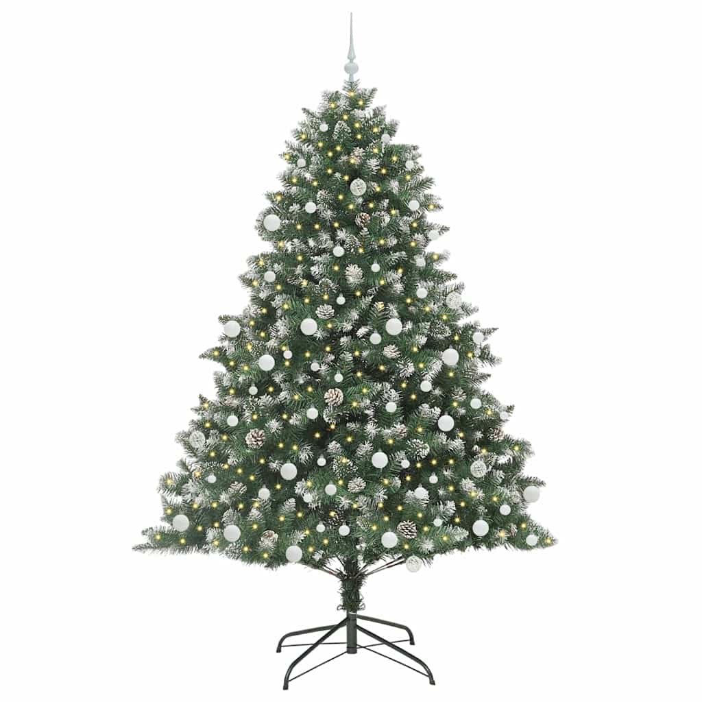 Kunstkerstboom met 300 LED Groen 210 cm PVC en Plastic en Staal is nu te koop bij PeponiXL, paradijselijk wonen!