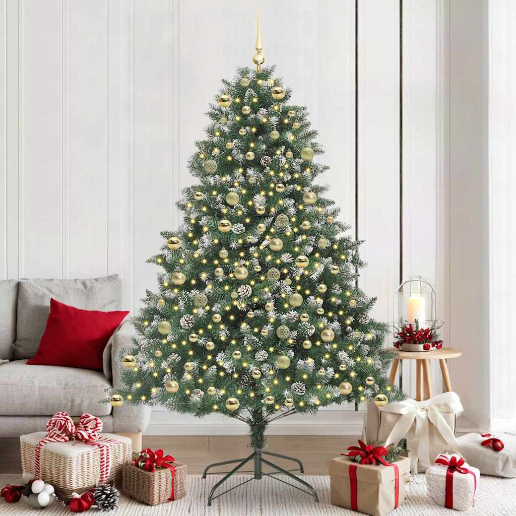 Kunstkerstboom met 300 LED Groen 210 cm PVC en Plastic en Staal is nu te koop bij PeponiXL, paradijselijk wonen!