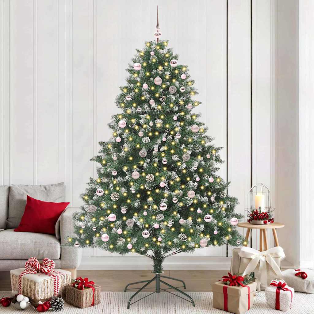 Kunstkerstboom met 300 LED Groen 240 cm PVC en Plastic en Staal is nu te koop bij PeponiXL, paradijselijk wonen!
