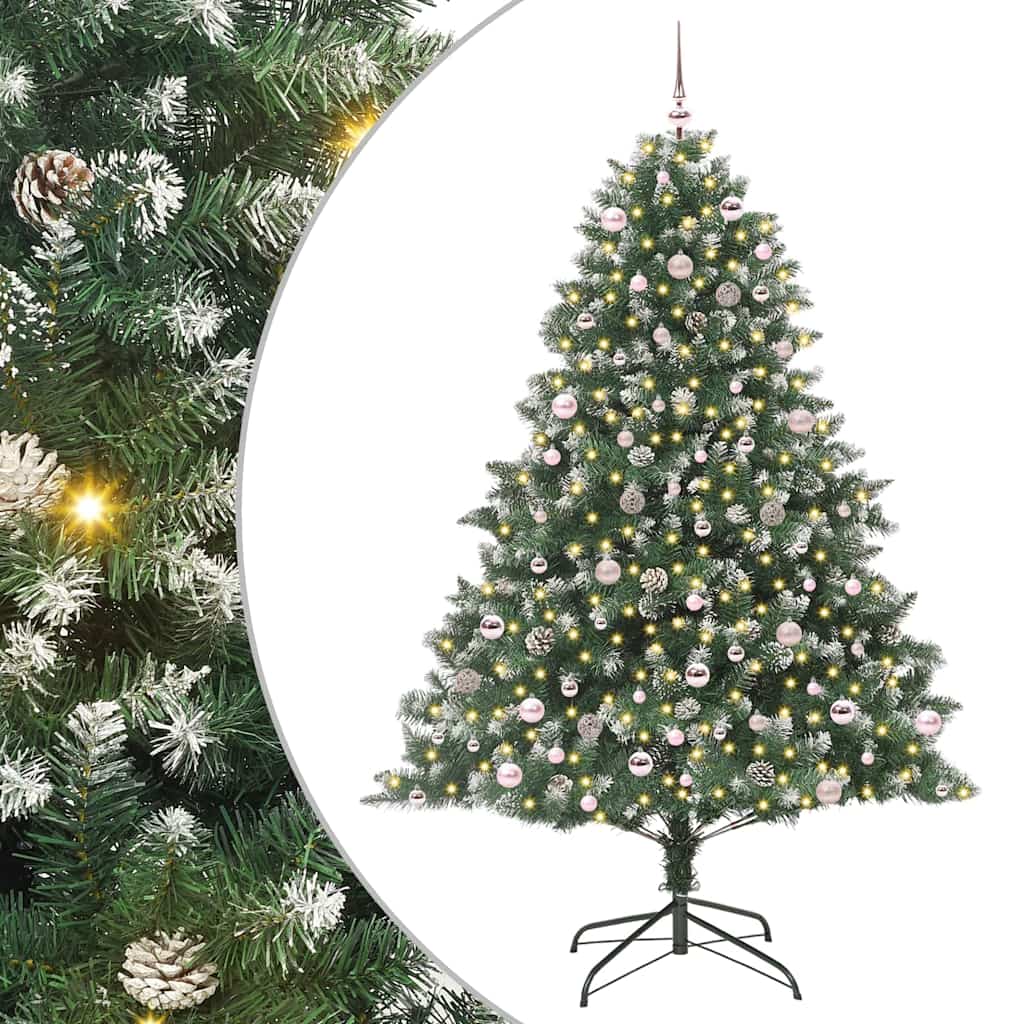 Kunstkerstboom met 300 LED Groen 240 cm PVC en Plastic en Staal is nu te koop bij PeponiXL, paradijselijk wonen!