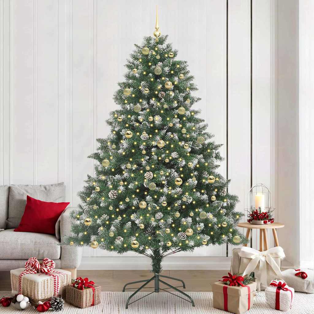 Kunstkerstboom met 300 LED Groen 240 cm PVC en Plastic en Staal is nu te koop bij PeponiXL, paradijselijk wonen!