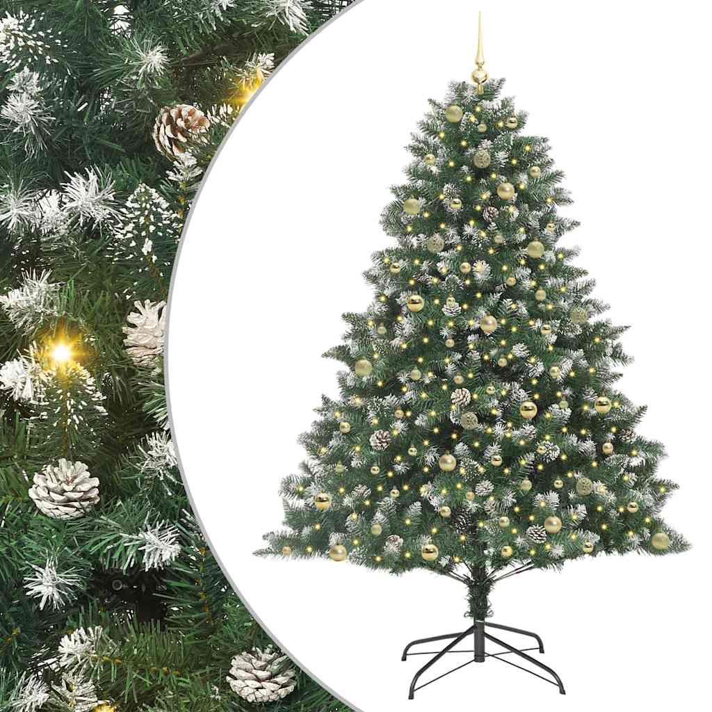 Kunstkerstboom met 300 LED Groen 240 cm PVC en Plastic en Staal is nu te koop bij PeponiXL, paradijselijk wonen!