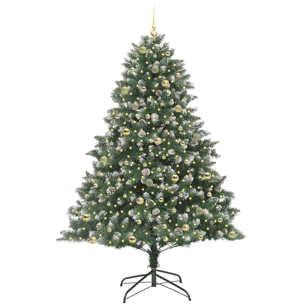 Kunstkerstboom met 300 LED Groen 240 cm PVC en Plastic en Staal is nu te koop bij PeponiXL, paradijselijk wonen!