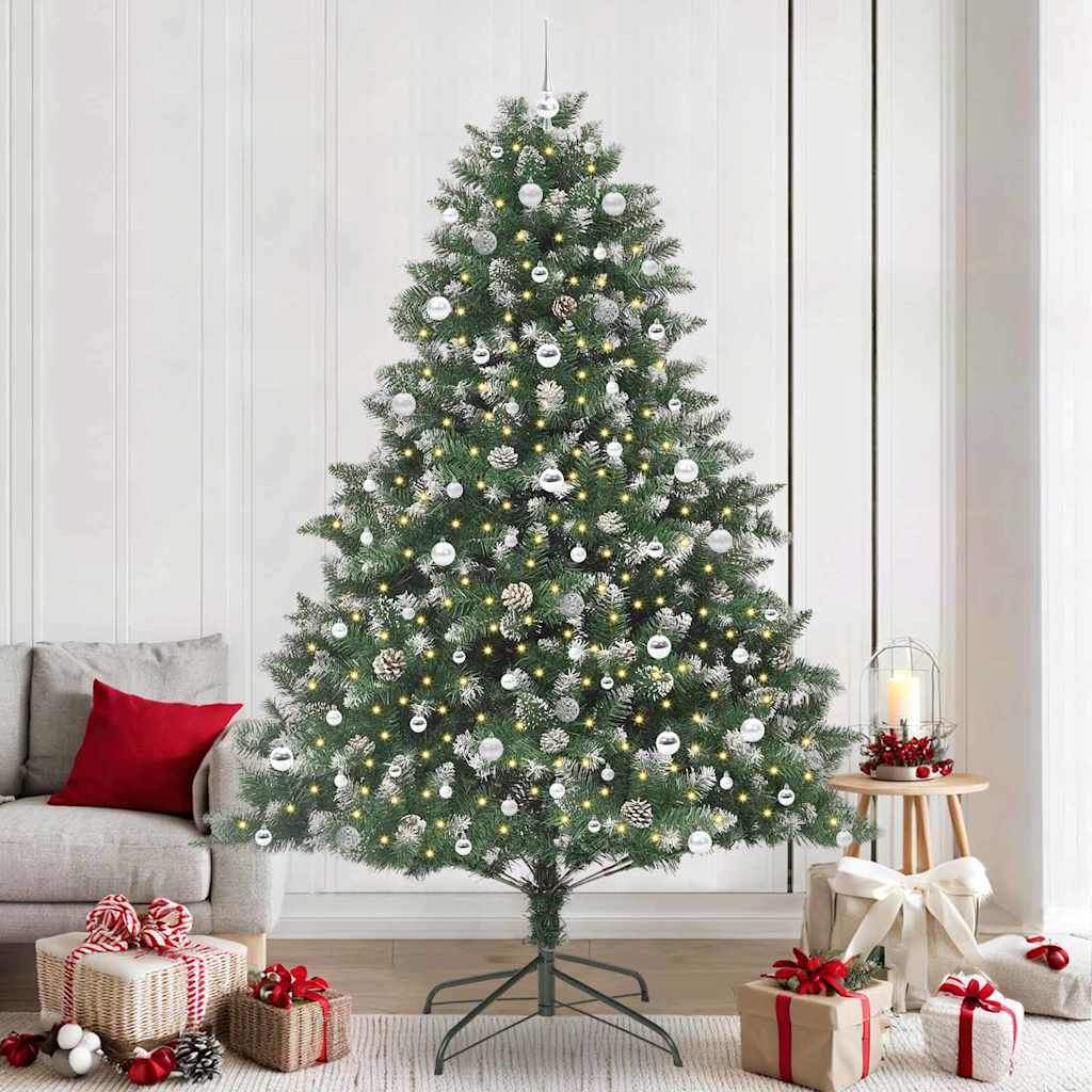 Kunstkerstboom met 300 LED Groen 240 cm PVC en Plastic en Staal is nu te koop bij PeponiXL, paradijselijk wonen!