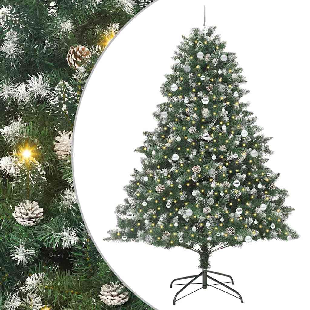 Kunstkerstboom met 300 LED Groen 240 cm PVC en Plastic en Staal is nu te koop bij PeponiXL, paradijselijk wonen!