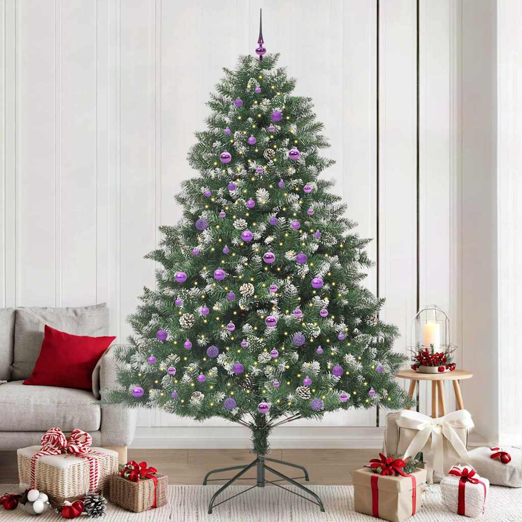 Kunstkerstboom met 300 LED Groen 240 cm PVC en Plastic en Staal is nu te koop bij PeponiXL, paradijselijk wonen!