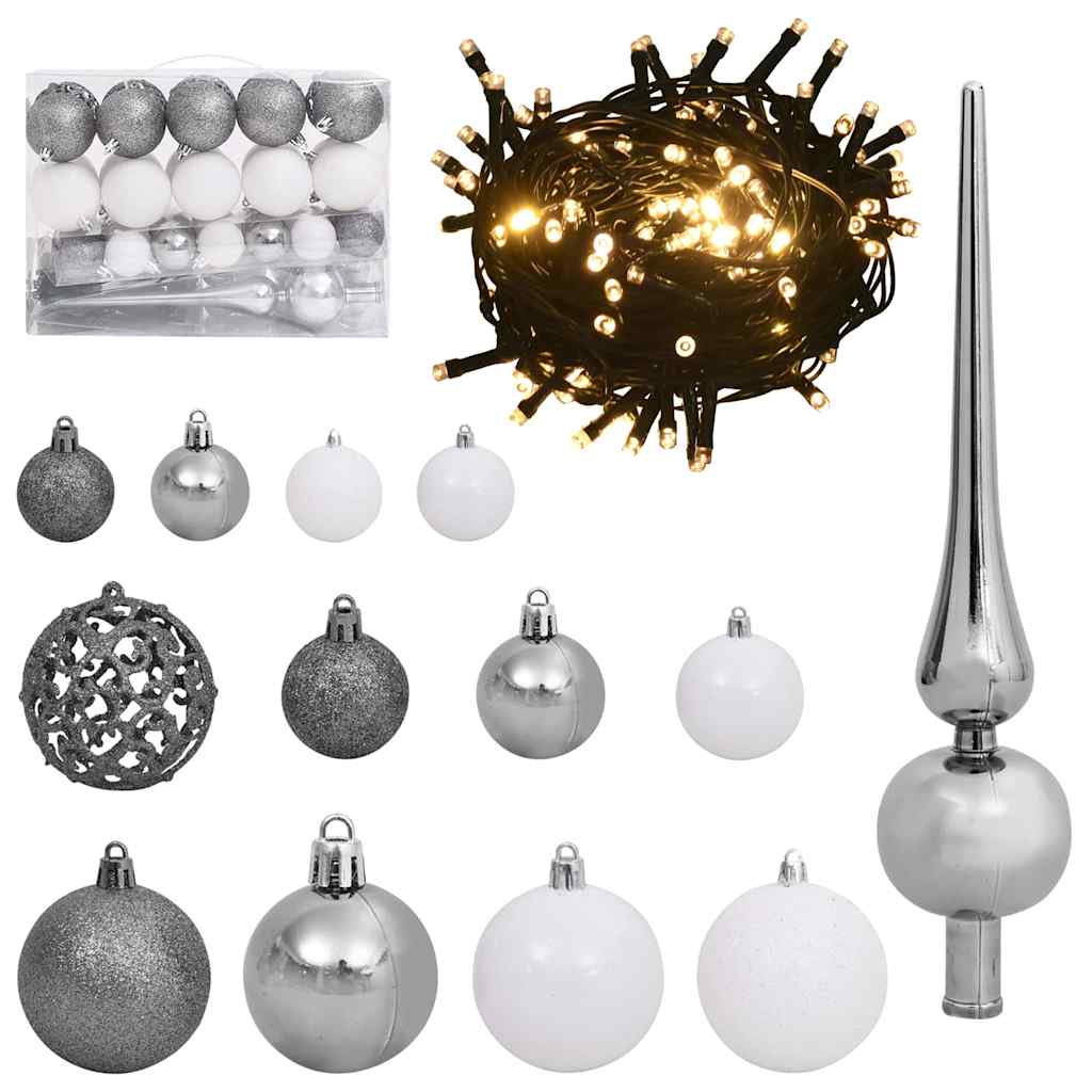 Kunstmatige slanke kerstboom met 150 LED Groen en Wit 120 cm is nu te koop bij PeponiXL, paradijselijk wonen!