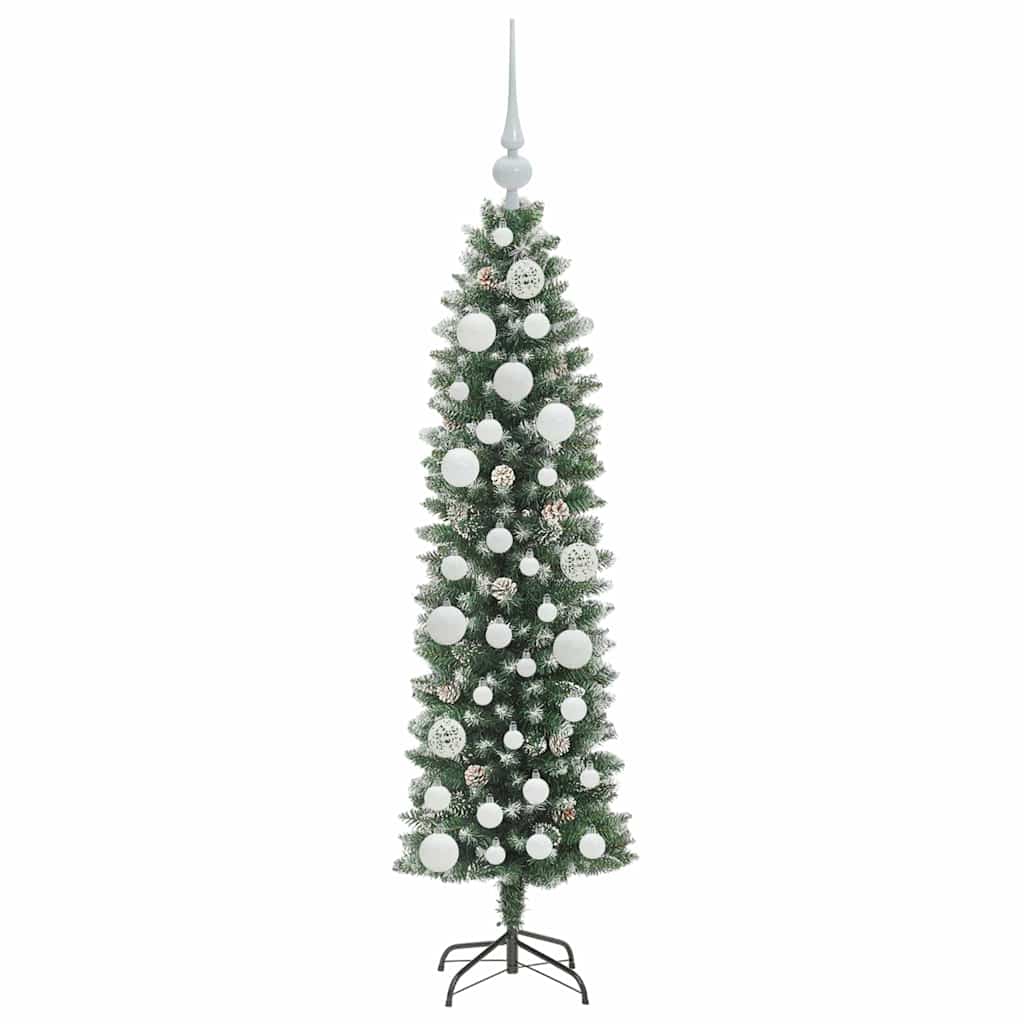 Kunstmatige slanke kerstboom met 150 LED Groen en Wit 120 cm is nu te koop bij PeponiXL, paradijselijk wonen!