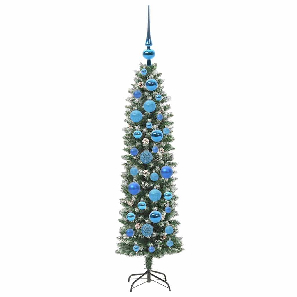 Kunstmatige slanke kerstboom met 150 LED Groen en Wit 120 cm is nu te koop bij PeponiXL, paradijselijk wonen!