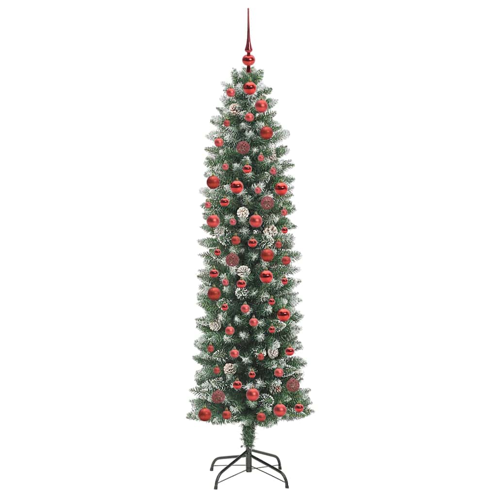 Kunstmatige slanke kerstboom met 300 LED Groen en Wit 180 cm is nu te koop bij PeponiXL, paradijselijk wonen!