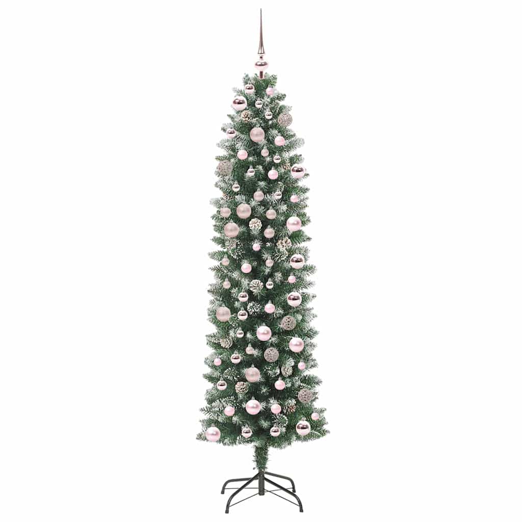 Kunstmatige slanke kerstboom met 300 LED Groen en Wit 180 cm is nu te koop bij PeponiXL, paradijselijk wonen!